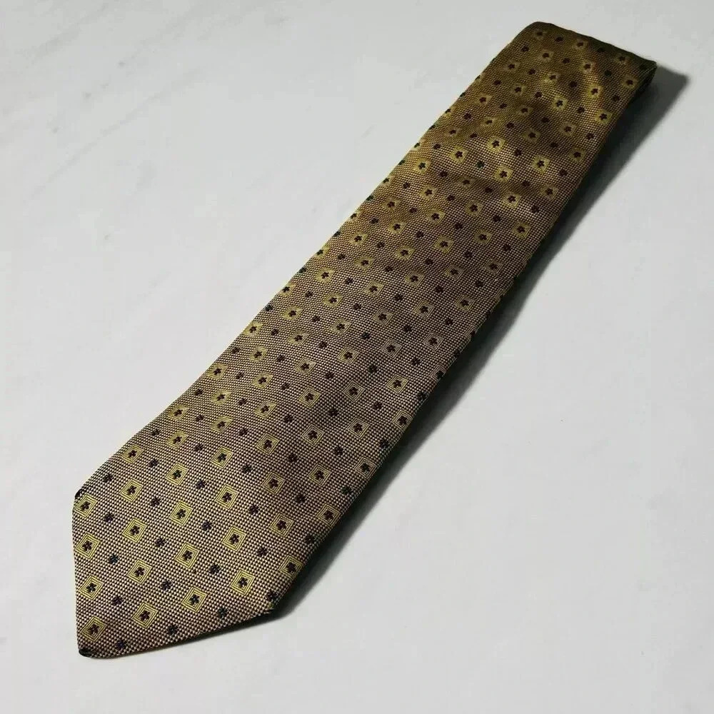 CADE' MILANO 100% Silk Tie Gold / Yellow - Made in Italy - 60" Length - 4" Wide